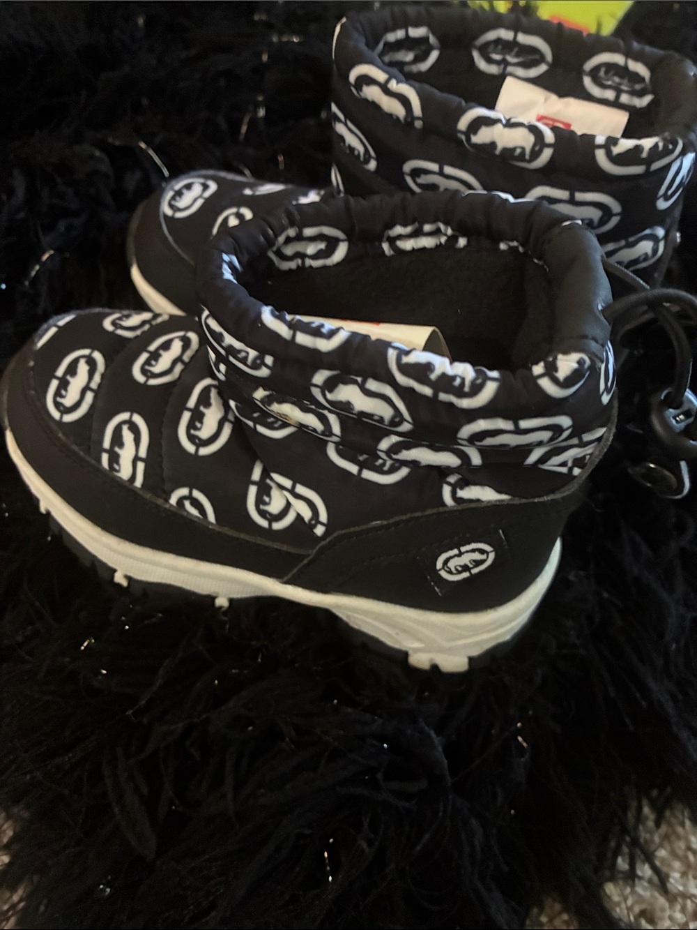 Echo Kids Black and White Logo Winter Boots